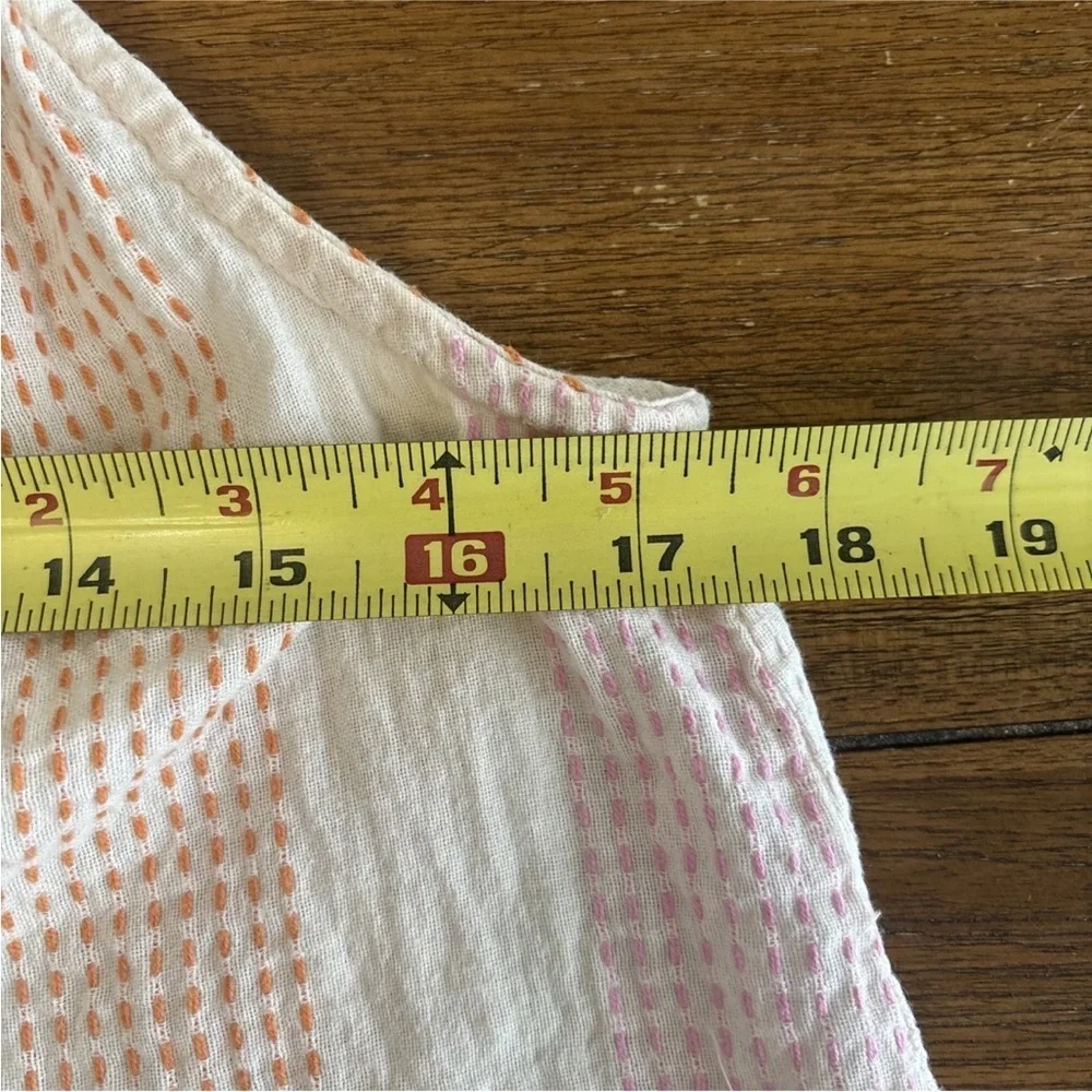 THML Anthropologie Boho Tank Top Embroidered Sz L Tassel Halter Gauze Sleeveless - Picture 8 of 14